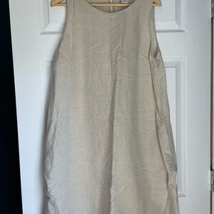Liz Claiborne Tan Sleeveless A-Line Dress